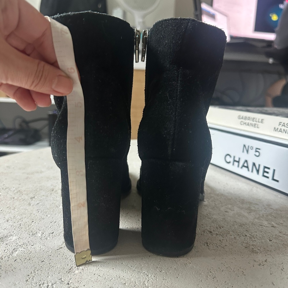 Dolce Vita Black‎ Suede Square Toe Block Heel Ankle Boots Side Zip 6.5 - Picture 8 of 8